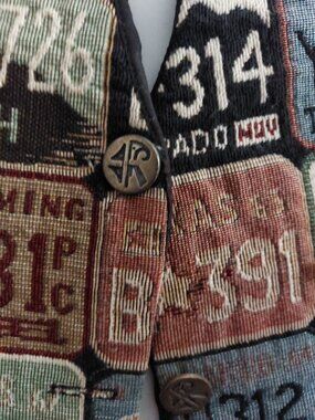 WOMEN'S FACETS LICENSE PLATE DESIGN VEST by MIRRORS-MEDIUM